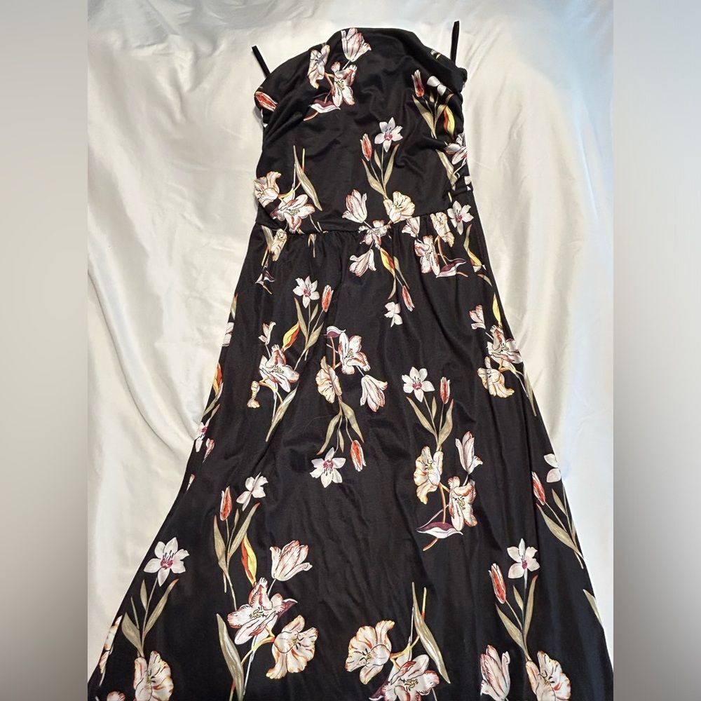 Black strapless maxi